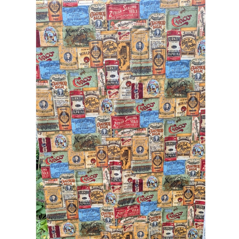Robert Kaufman Lifes Journey Vintage Labels Fabric Cotton 44x5 Yards Multi Color